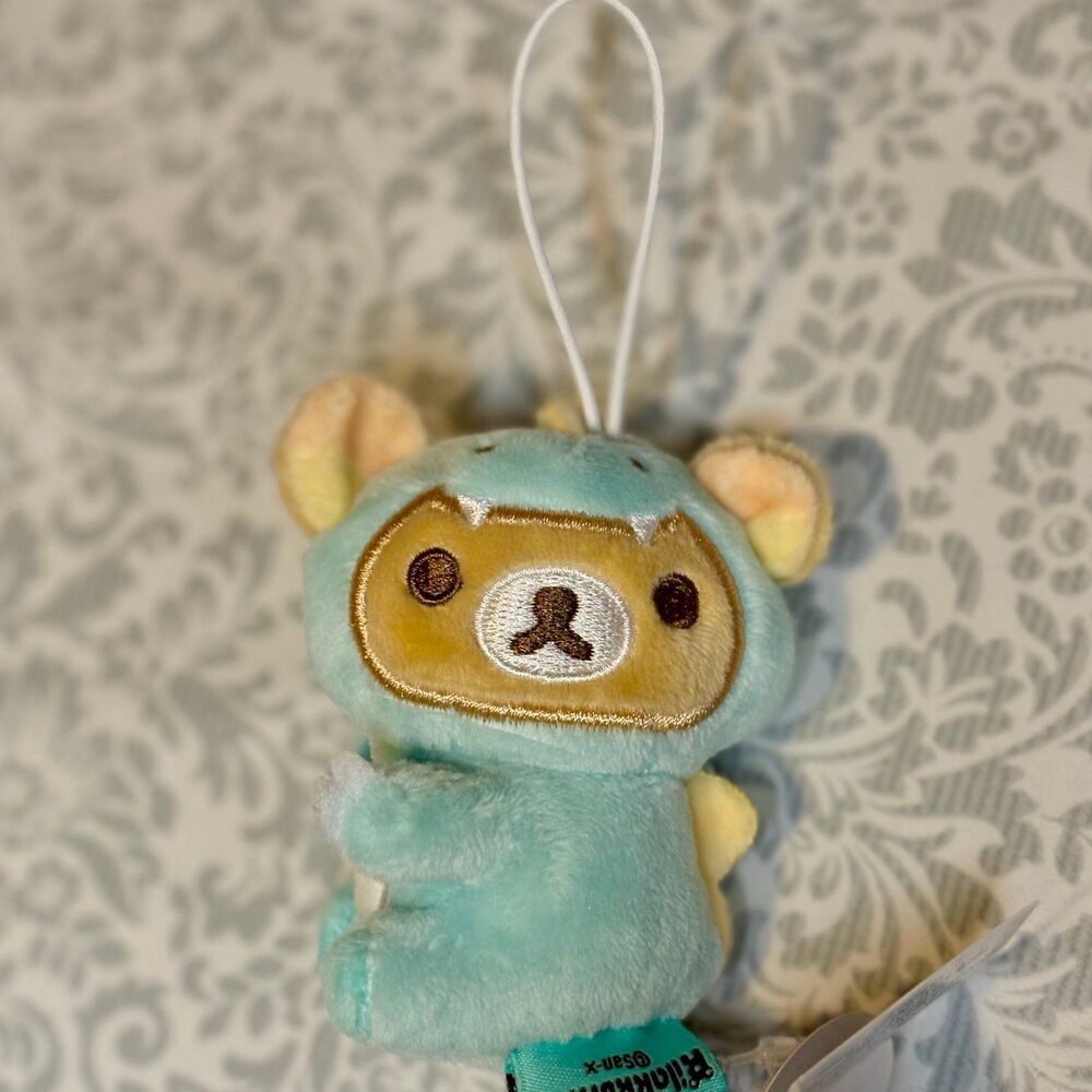 NWT SAN-X Mint Dino Rilakkuma Plushie keychain